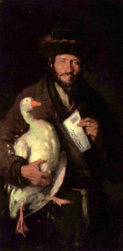 Jew with Goose - a Romanian Jew holding a petition and a goose for bribery