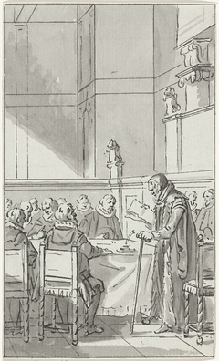 Johan van Oldenbarnevelt voor zijn rechters, februari 1619 by Jacobus Buys