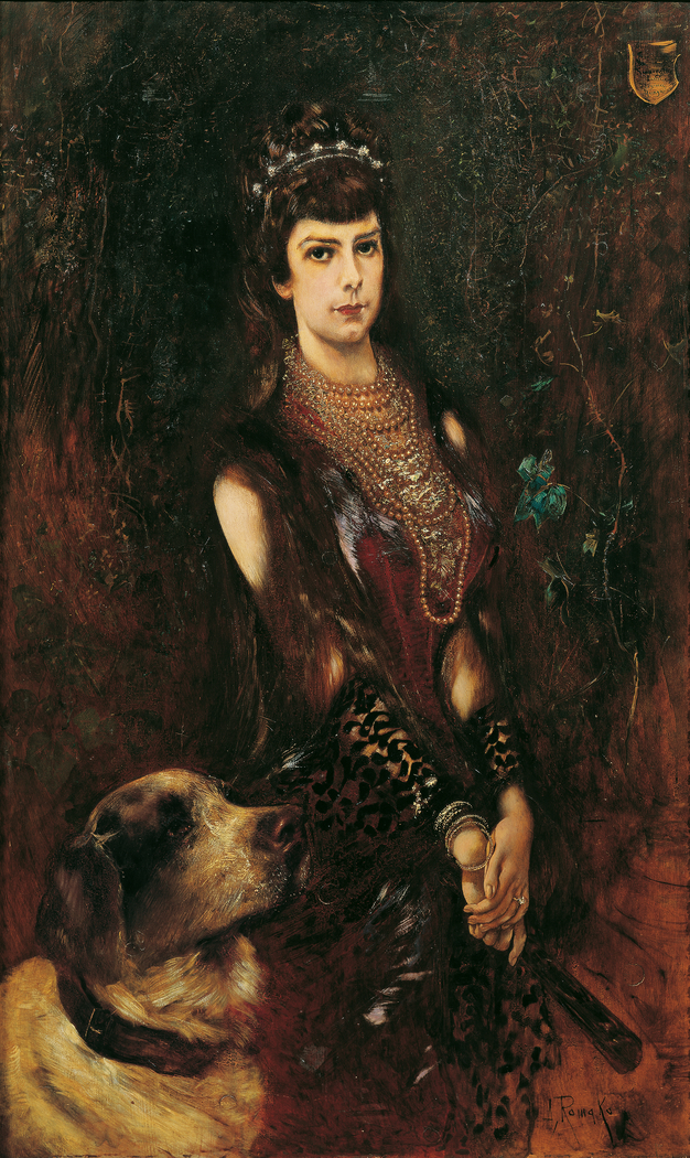 Kaiserin Elisabeth mit Bernhardinerhund