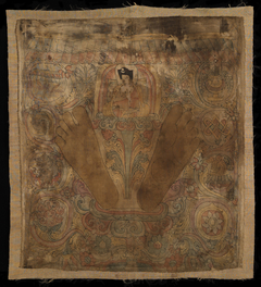 Karmapa with his footprints by Anonymous