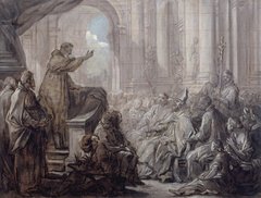 La prédication de saint Augustin devant Valère Esquisse pour le tableau du chœur de l'église de Notre-Dame-des-Victoires