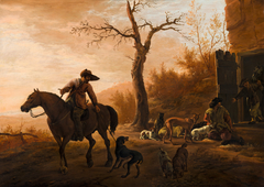 Landscape with Hunters by Pieter van Laer
