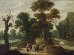 Landschaft mit drei Bauern by David Teniers the Younger