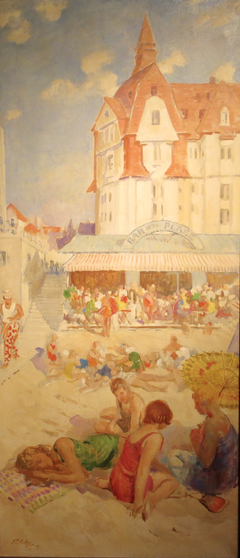 Le Bar de la plage et le Grand Hôtel du Touquet by Francis Edwin Hodge