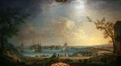 Le Départ de la flotte française pour l'expédition de Port-Mahon dans l'île de Minorque le 10 avril 1756 by Nicolas Ozanne