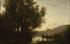 Le Passage de la rivière by Jean-Baptiste-Camille Corot