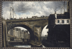 Le pont et la pompe Notre-Dame by Louis Godefroy Jadin