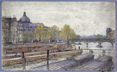 Le quai Conti et le pont des Arts by Frédéric Anatole Houbron