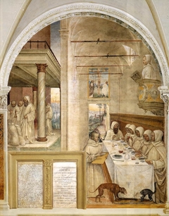 Life of St Benedict, Scene 31: Benedict Feeds the Monk by Il Sodoma