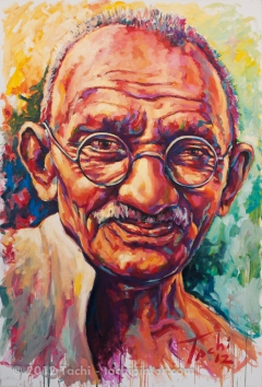 Mahatma Gandhi by Tachi