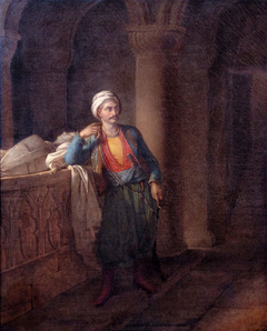 Maleck-Adhel attendant Mathilde au tombeau de Josselin de Montmorency by Eugénie Servières