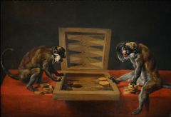 Monkeys at Backgammon by Frans Snyders