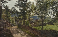 Morning at a country road, Mandal by Amaldus Nielsen
