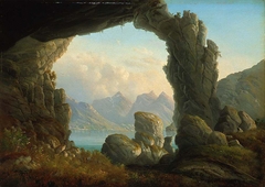 North-Norwegian Landscape with Natural Arch