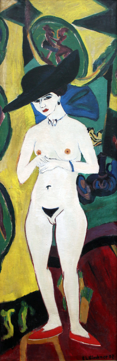Nude with Hat by Ernst Ludwig Kirchner
