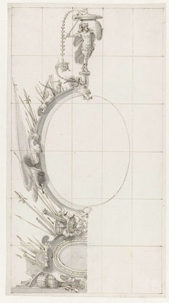 Ontwerp voor een glasraam met een cartouche by Pieter Jansz