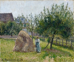Pommier et meule à Eragny, matinée de soleil by Camille Pissarro