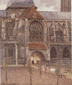 Portail de l'église Saint-Jacques à Dieppe by Camille Pissarro