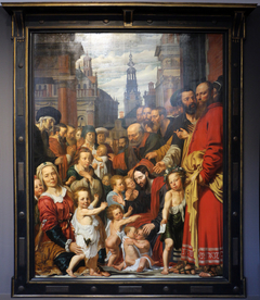 Portrait historié of Michel Poppen and his family, with a self-portrait of the artist
