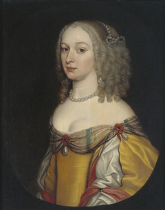 Portrait of a woman, possibly Amalia Margaretha van Brederode (1626/27-1663/65) by Gerard van Honthorst