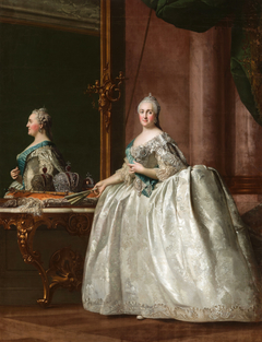 Portrait of Catherine II in front of a Mirror