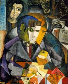 Portrait of Ramón Gómez de la Serna (cubist painting) by Diego Rivera