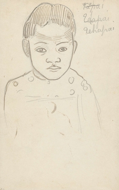 Portret van een jongetje in Tahiti
