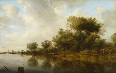 River View with Fishermen by Salomon van Ruysdael