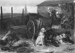 Rustende honden voor een viskar by Charles Rochussen