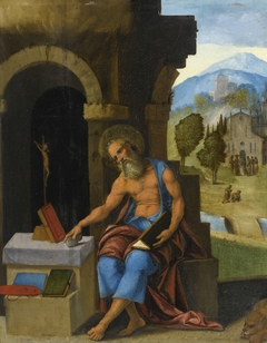 Saint Jerome in Contemplation by Ludovico Mazzolino