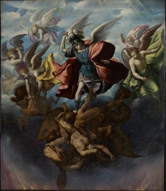 Saint Michael Striking Down the Rebellious Angels by Sebastián López de Arteaga