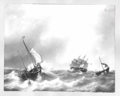 Segelschiffe im Sturm
