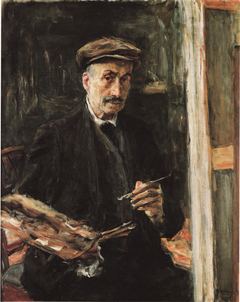 Self-Portrait with sports cap at the easel