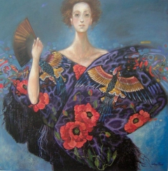 Shawl with poppys by Luis Cohen Fusé
