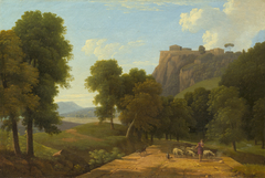 Shepherd with his Flock by Jean-Victor Bertin