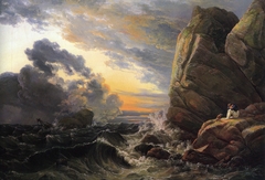 Shipwreck on a Rocky Coast by Johan Christian Dahl