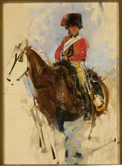 Sketch of a horseman, hussar by Maksymilian Gierymski