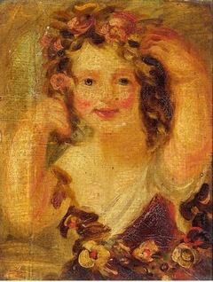 Sketch of a Young Girl (probably Miss Hobbs) - John Phillip - ABDAG004132 by John Phillip