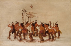 Snowshoe Dance at the First Snowfall by George Catlin