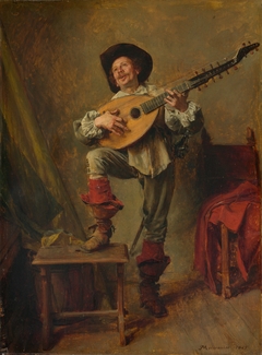 Soldier Playing the Theorbo