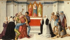 St. Catherine of Siena Exorcising a Possessed Woman by Girolamo di Benvenuto