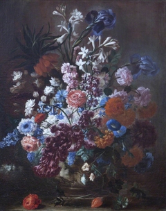 Still Life with Summer Flowers in a Urn by Carel de Vogelaer