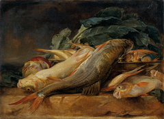 Stillleben mit Fischen by Josef Neugebauer