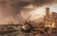 Storm with a Shipwreck by Claude-Joseph Vernet