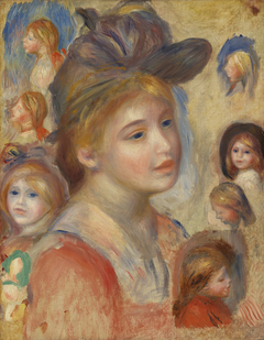 Study of Girls' Heads (Étude de têtes de jeunes filles) by Auguste Renoir
