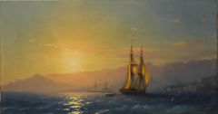 Sunset at sea by Ivan Aivazovsky