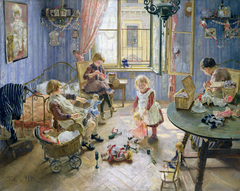 The children's room / The Nursery by Fritz von Uhde