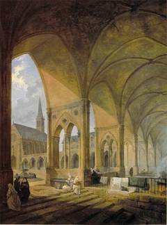 The Cloister of the English Augustinian Convent of Notre-Dame-de-Sion, Paris by Hubert Robert