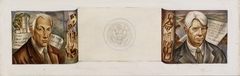 The Discovery, Use and Conservation of Natural Resources (Carl Sandberg and Frank Lloyd Wright), (Study for mural, Decatur, Illinois post office) by Edgar Britton