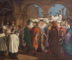 The Funeral of Walther von der Vogelweide (c.1170 - c.1230), the Minnesinger by Friederich Wilhem Ferdinand Theodor Albert